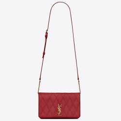 Saint Laurent Angie Chain Bag In Red Diamond Lambskin YSLBS81007