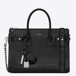 Saint Laurent Baby Sac De Jour Souple Duffle Bag In Black Moroder Leather YSLBS81019