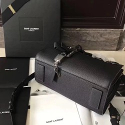 Saint Laurent Baby Sac de Jour Souple Bag In Black Grained Leather YSLBS81016