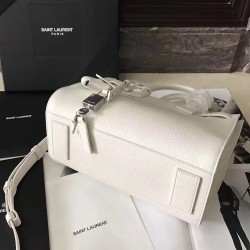 Saint Laurent Baby Sac de Jour Souple Bag In White Grained Leather YSLBS81018