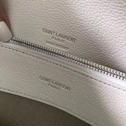 Saint Laurent Baby Sac de Jour Souple Bag In White Grained Leather YSLBS81018