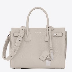 Saint Laurent Baby Sac de Jour Souple Bag In White Grained Leather YSLBS81018