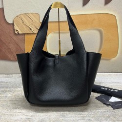 Saint Laurent Bea Tote Bag in Black Grained Leather YSLBS81020