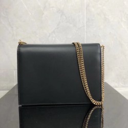 Saint Laurent Black Cassandra Monogram Clasp Bag YSLBS81025