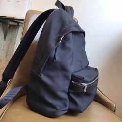 Saint Laurent Black City Backpack With Pocket Patch YSLBS81027