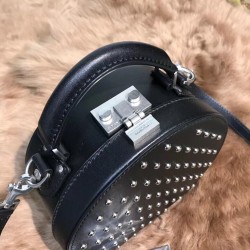 Saint Laurent Black Mica Hot Box Studs Bag YSLBS81035