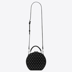 Saint Laurent Black Mica Hot Box Studs Bag YSLBS81035