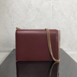 Saint Laurent Bordeaux Cassandra Monogram Clasp Bag YSLBS81050