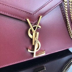 Saint Laurent Bordeaux Cassandra Monogram Clasp Bag YSLBS81050