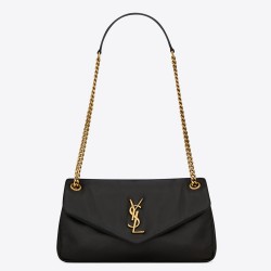 Saint Laurent Calypso Shoulder Bag In Black Lambskin YSLBS81052