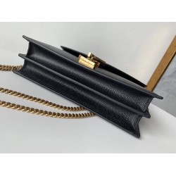 Saint Laurent Cassandra Clasp Bag In Black Grained Leather YSLBS81063