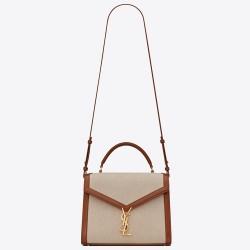 Saint Laurent Cassandra Medium Bag In Beige Canvas YSLBS81068