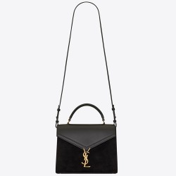 Saint Laurent Cassandra Medium Bag In Black Suede YSLBS81070