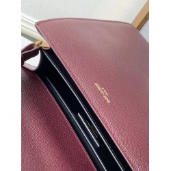 Saint Laurent Cassandra Medium Bag In Bordeaux Grained Leather YSLBS81071