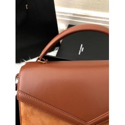 Saint Laurent Cassandra Medium Bag In Brown Suede YSLBS81072