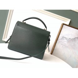 Saint Laurent Cassandra Medium Bag In Dark Green Grained Leather YSLBS81073