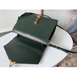 Saint Laurent Cassandra Medium Bag In Dark Green Grained Leather YSLBS81073