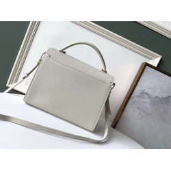 Saint Laurent Cassandra Medium Bag In White Grained Leather YSLBS81074