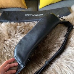 Saint Laurent Classic Belt Bag In Soft Black Leather YSLBS81077