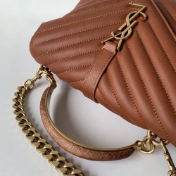 Saint Laurent College Medium Bag In Brown Matelasse Leather YSLBS81080