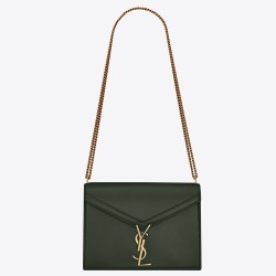 Saint Laurent Dark Green Cassandra Monogram Clasp Bag YSLBS81087