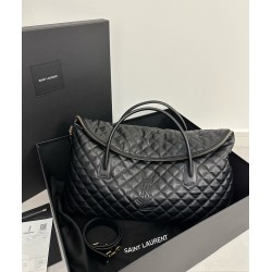 Saint Laurent Es Giant Travel Bag In Black Quilted Leather YSLBS81093