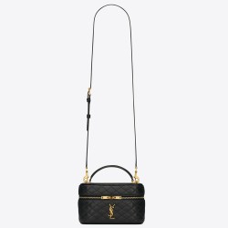 Saint Laurent Gaby Mini Vanity Bag in Black Lambskin YSLBS81094