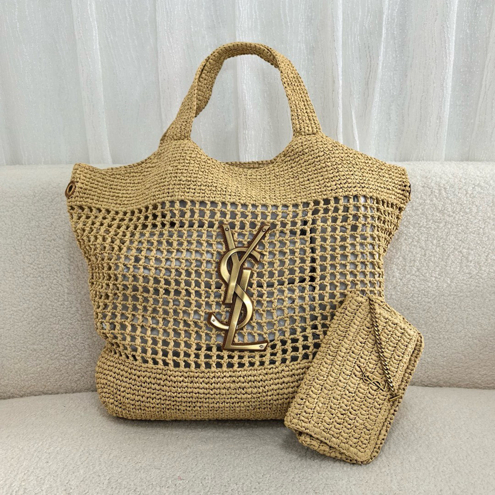 Saint Laurent Icare Maxi Shopping Bag in Naturel Raffia YSLBS81099