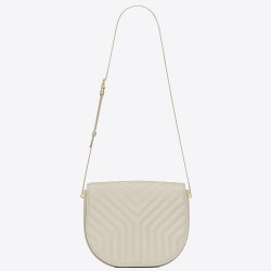 Saint Laurent Joan Satchel In White Y Quilted Leather YSLBS81104