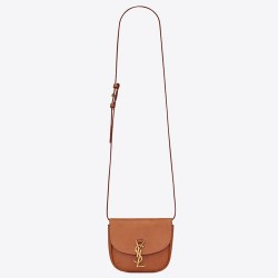 Saint Laurent Kaia Mini Satchel Bag In Brown Calfskin YSLBS81108