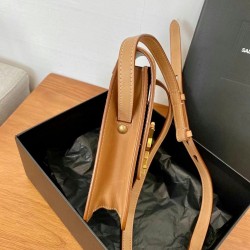 Saint Laurent Kaia North South Bag In Brown Leather YSLBS81110