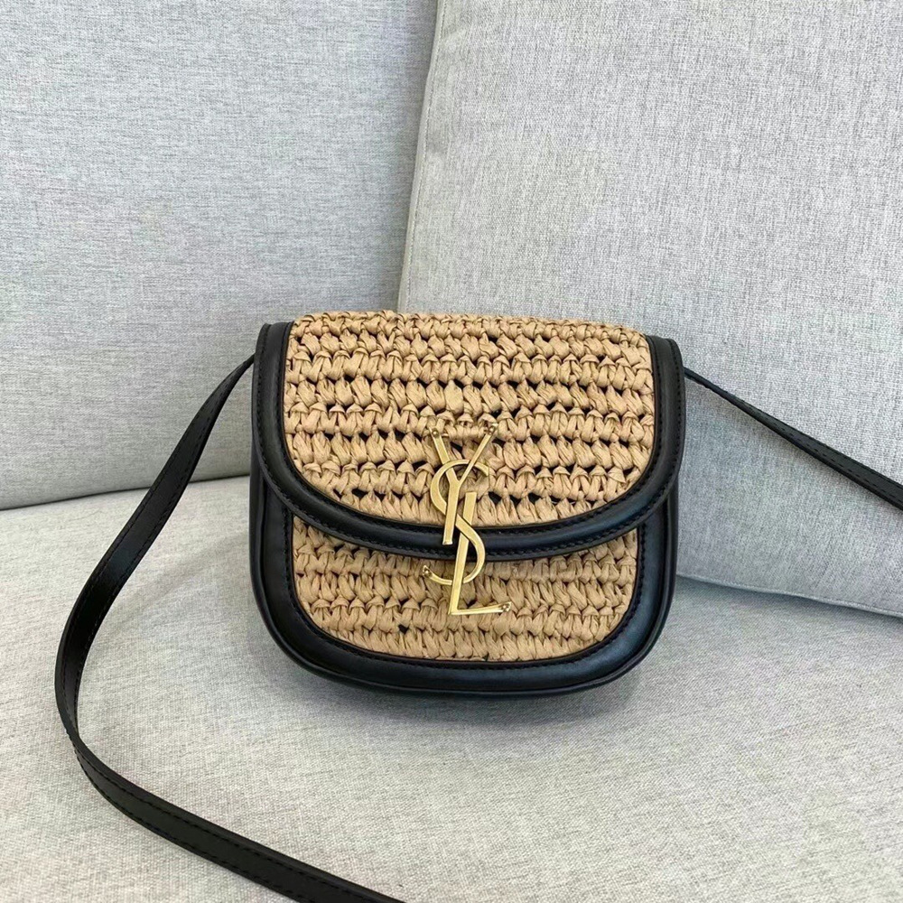 Saint Laurent Kaia Small Bag In Raffia and Leather YSLBS81112