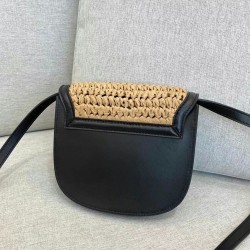 Saint Laurent Kaia Small Bag In Raffia and Leather YSLBS81112