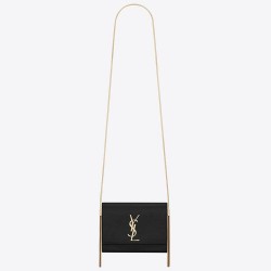 Saint Laurent Kate Box Bag In Black Grained Leather YSLBS81120