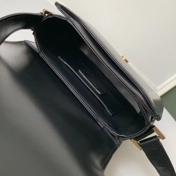 Saint Laurent LE 61 Small Saddle Bag In Black Leather YSLBS81163