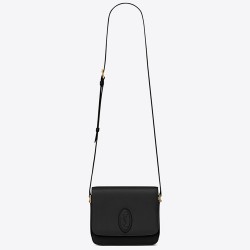 Saint Laurent LE 61 Small Saddle Bag In Black Leather YSLBS81163