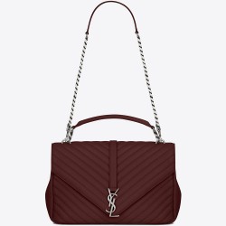 Saint Laurent Large Bordeaux College Shoulder Bag YSLBS81126