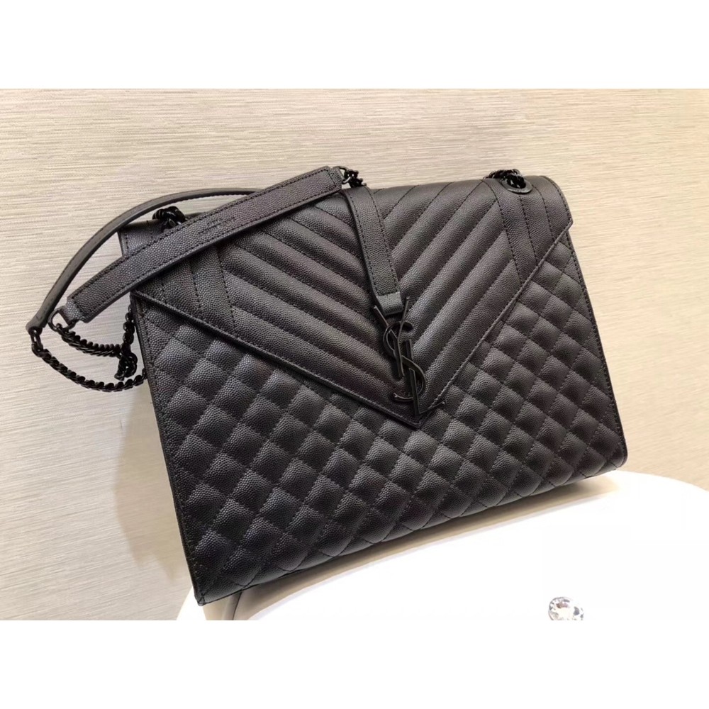 Saint Laurent Large Envelope All Black Bag YSLBS81127