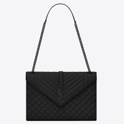 Saint Laurent Large Envelope All Black Bag YSLBS81127