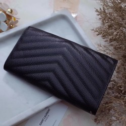 Saint Laurent Large Monogram Flap All Black Wallet YSLBS81129