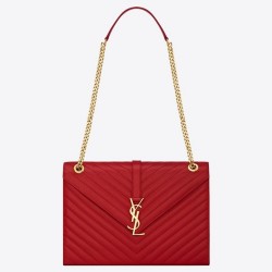 Saint Laurent Large Monogramme Envelope Red Shoulder Bag YSLBS81134