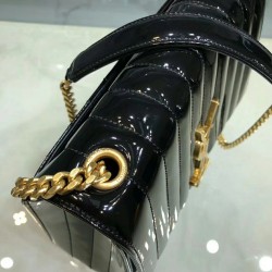 Saint Laurent Large Vicky Bag In Black Patent Leather YSLBS81141