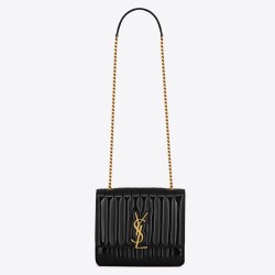 Saint Laurent Large Vicky Bag In Black Patent Leather YSLBS81141