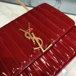 Saint Laurent Large Vicky Bag In Red Patent Leather YSLBS81142