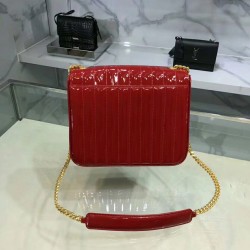 Saint Laurent Large Vicky Bag In Red Patent Leather YSLBS81142