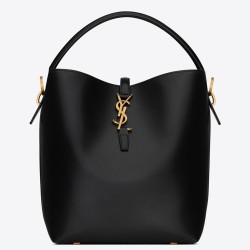 Saint Laurent Le 37 Large Bucket Bag in Black Leather YSLBS81145