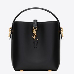 Saint Laurent Le 37 Mini Bucket Bag in Black Leather YSLBS81146