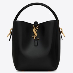 Saint Laurent Le 37 Small Bucket Bag in Black Leather YSLBS81148