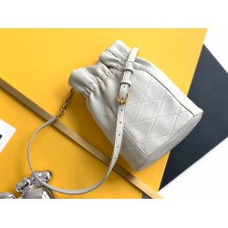 Saint Laurent Le Maillon Hook Bucket Bag In White Lambskin YSLBS81168