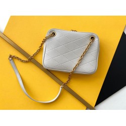 Saint Laurent Le Maillon Small Chain Bag In White Lambskin YSLBS81170